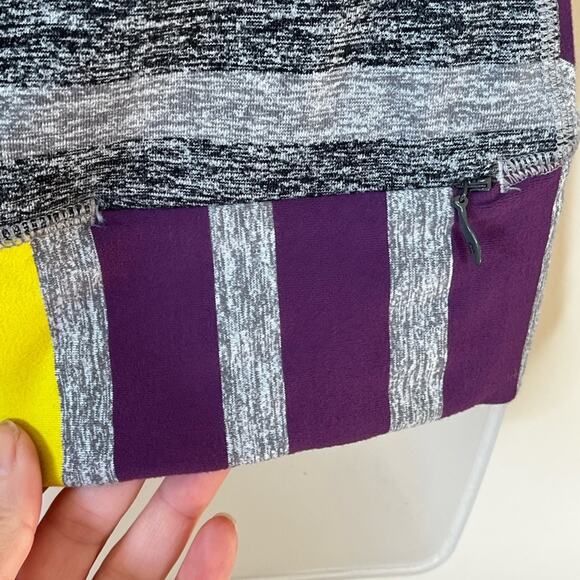 LULULEMON Race Your Pace Long Sleeve Top Gray Purple Yellow Stripe Size 6 - Picture 6 of 7